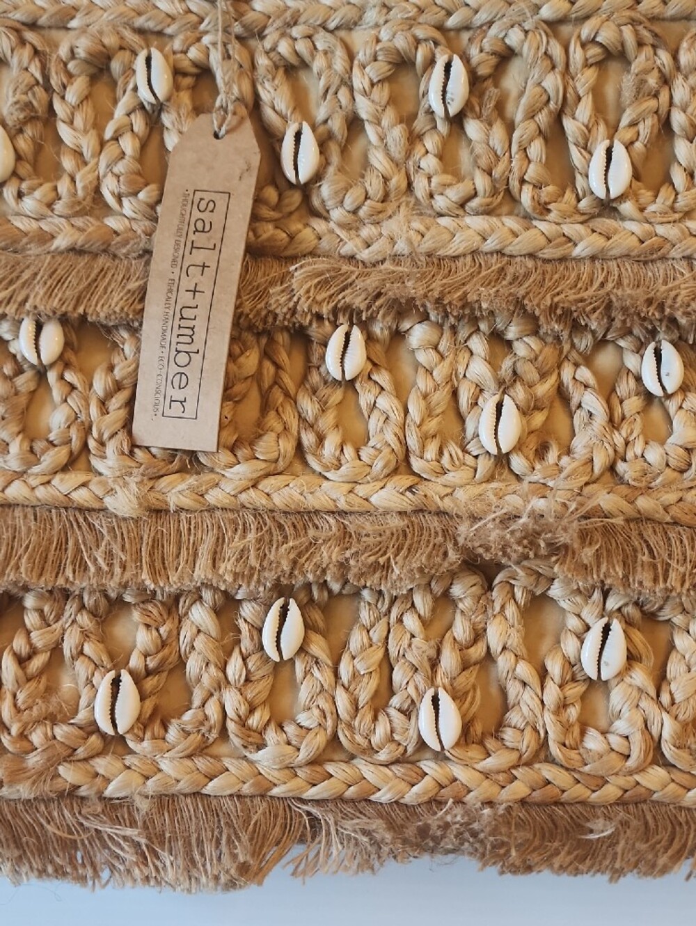 Salt + Umber The Isla Jute Seashell Tote Bag. NWT 16×12 - Picture 8 of 11